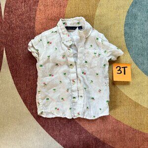 Janie and Jack 3T Palm Tree Linen Shirt